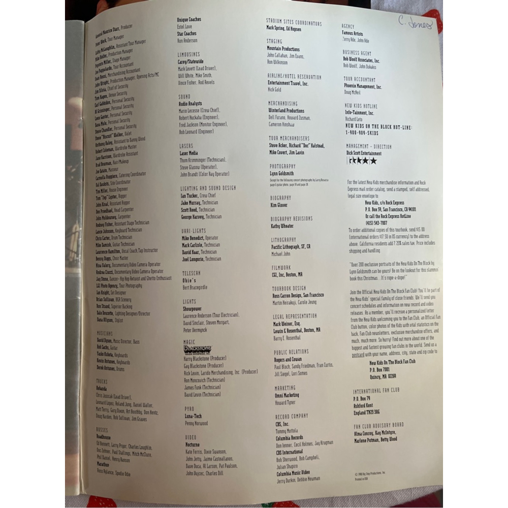 New Kids on the Block 1990 Magic Summer Tour VIP Program - Picture 3 of 5